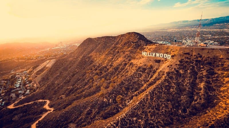 Los Angeles skyline ao pôr do sol