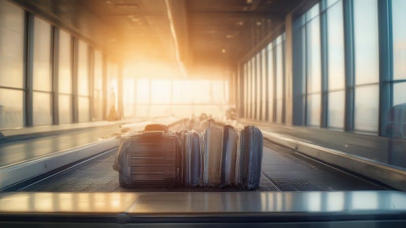Malas despachadas na esteira do aeroporto