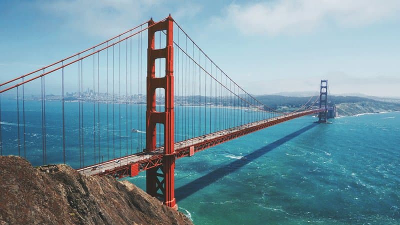 Golden Gate Bridge San Francisco ao pôr do sol