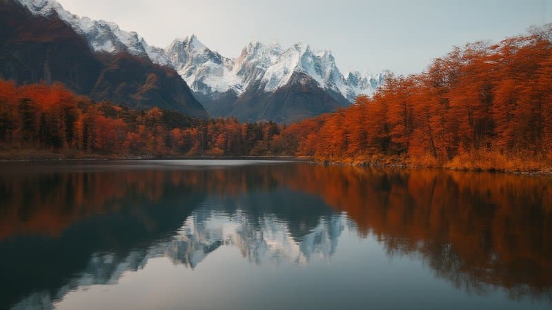 Lago Nahuel Huapi em Bariloche com Andes nevados